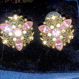 pastel sage and lavender gemstone stud earrings